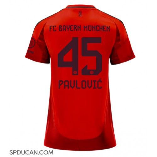 Zenski Nogometni Dres Bayern Munich Aleksandar Pavlovic #45 Domaci 2024-25 Kratak Rukav